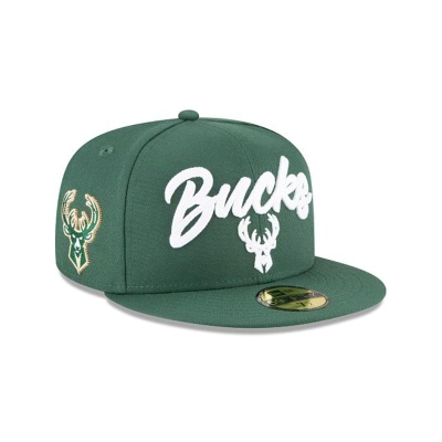 Green Milwaukee Bucks Hat - New Era NBA NBA Draft Alternate 59FIFTY Fitted Caps USA0651798